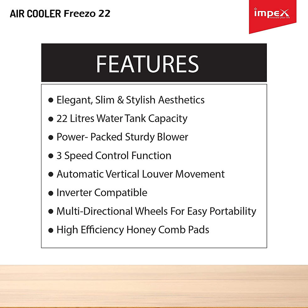 Thumbnail: IMPEX FREEZO-22 Room Air Cooler - 22 litres