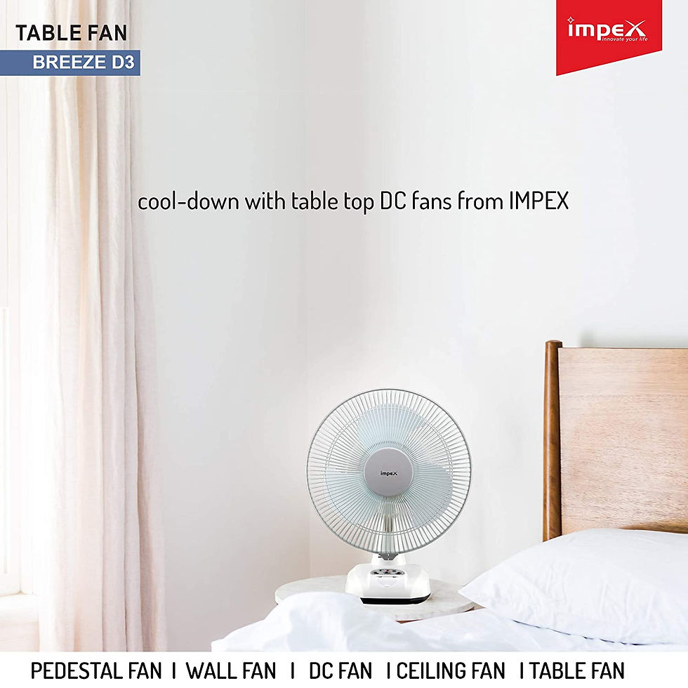 Thumbnail: Impex Breeze-D3 Solar Rechargeable Table Fan with LED Light