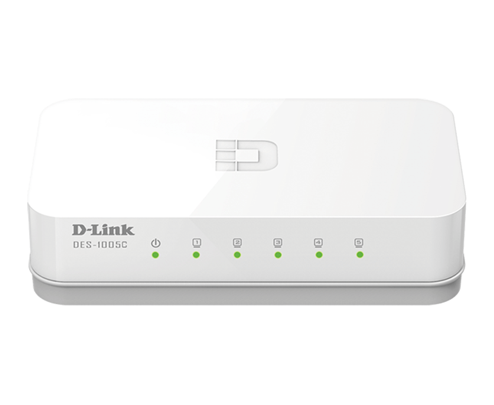 DLINK 5-Port 10/100 Mbps Unmanaged Desktop Switch \\DES-1005C