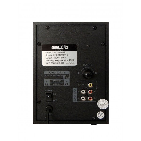 Thumbnail: iBELL 2.1 Channel Home Theatre Multimedia Speaker System RMS 20Watts E240BT