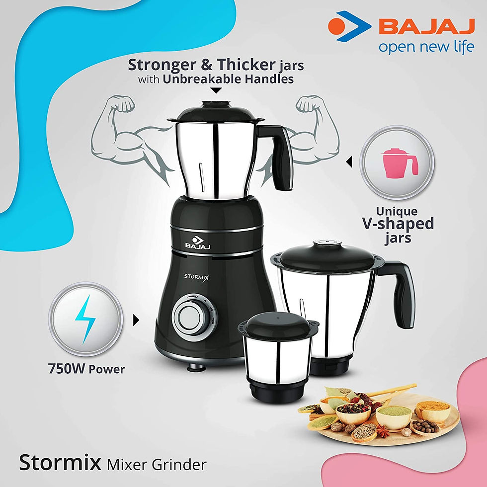 Thumbnail: Bajaj Stormix 750-Watt Mixer Grinder with 3 Jars