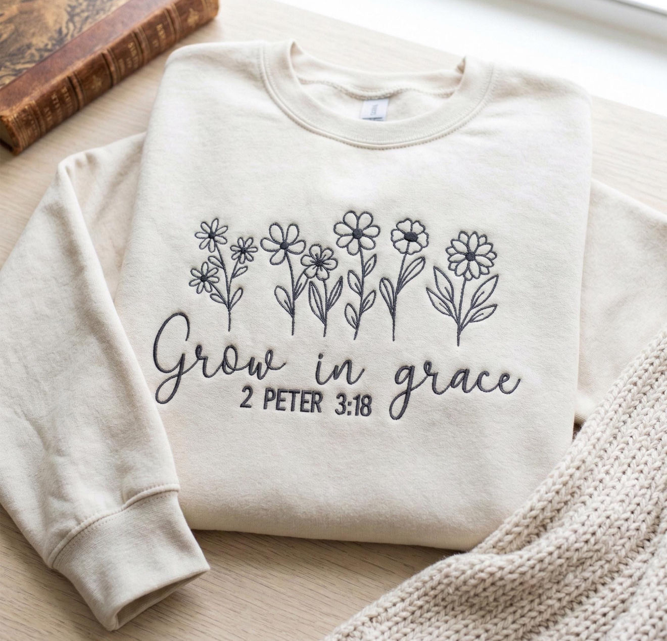 Grow In Grace-Embroidered