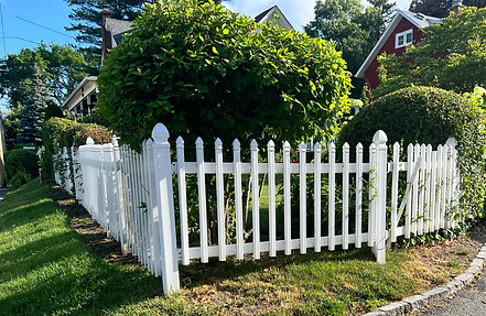 White vinyl picket fencing - Glen Cove Fencing