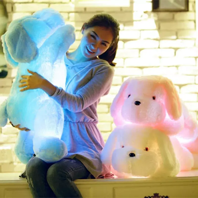 Kawaii Creative LED Lovely Dog Stuffed Toy Best Birthday Gift for Kids