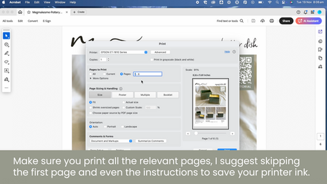 How to print and use pottery templates