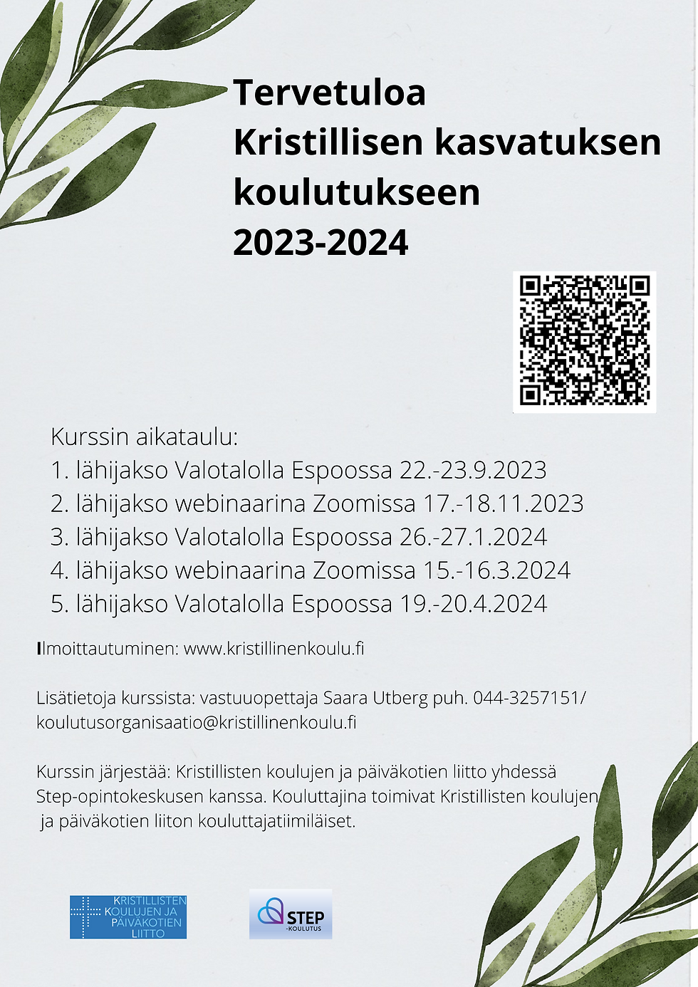 Kristillisen kasvatuksen koulutus 2023-2024