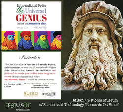 Invitation International Prize UNIVERSAL GENIUS tribute to Leonardo da Vinci in Milan