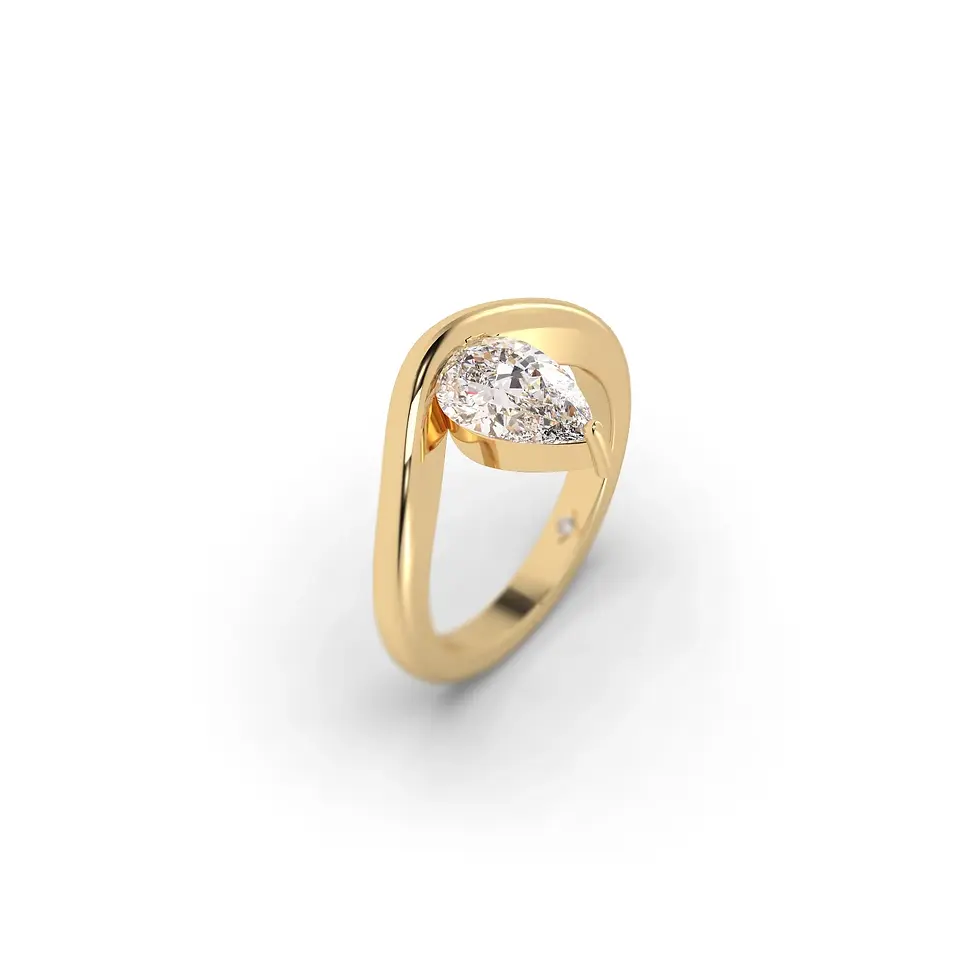 Thumbnail: 1.0Ct Floating Pear Shaped Diamond Ring