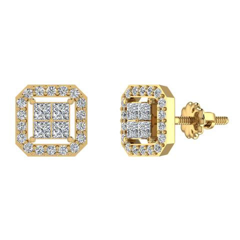 Thumbnail: 0.80ct Square Earrings
