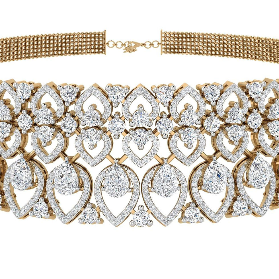 Thumbnail: 13.20ct Chokar Diamond Necklace Set