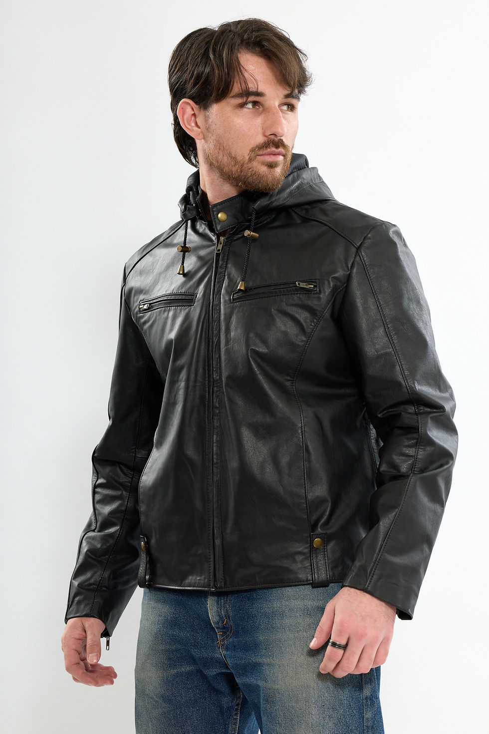 Miniatura: Campera Capucha de Cuero