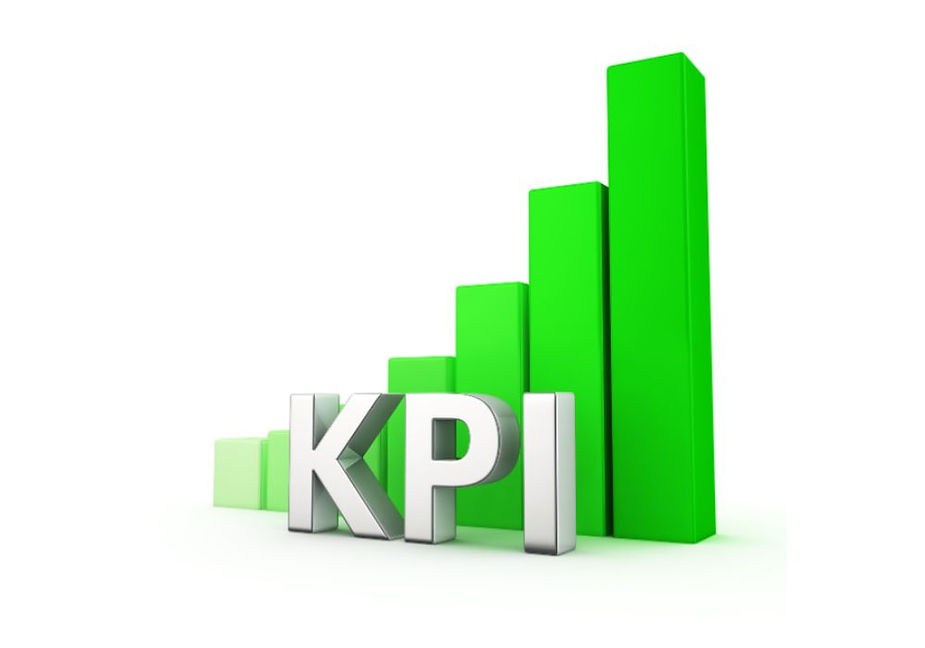 3D graphic of green ascending bar charts with the acronym 'KPI' in silver letters at the forefront, symbolizing the growth and measurement of Key Performance Indicators.