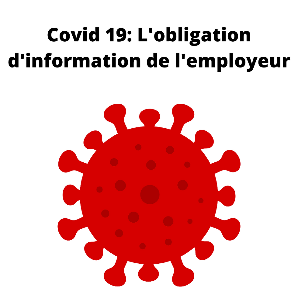 Covid 19 : l'obligation d'information des employeurs