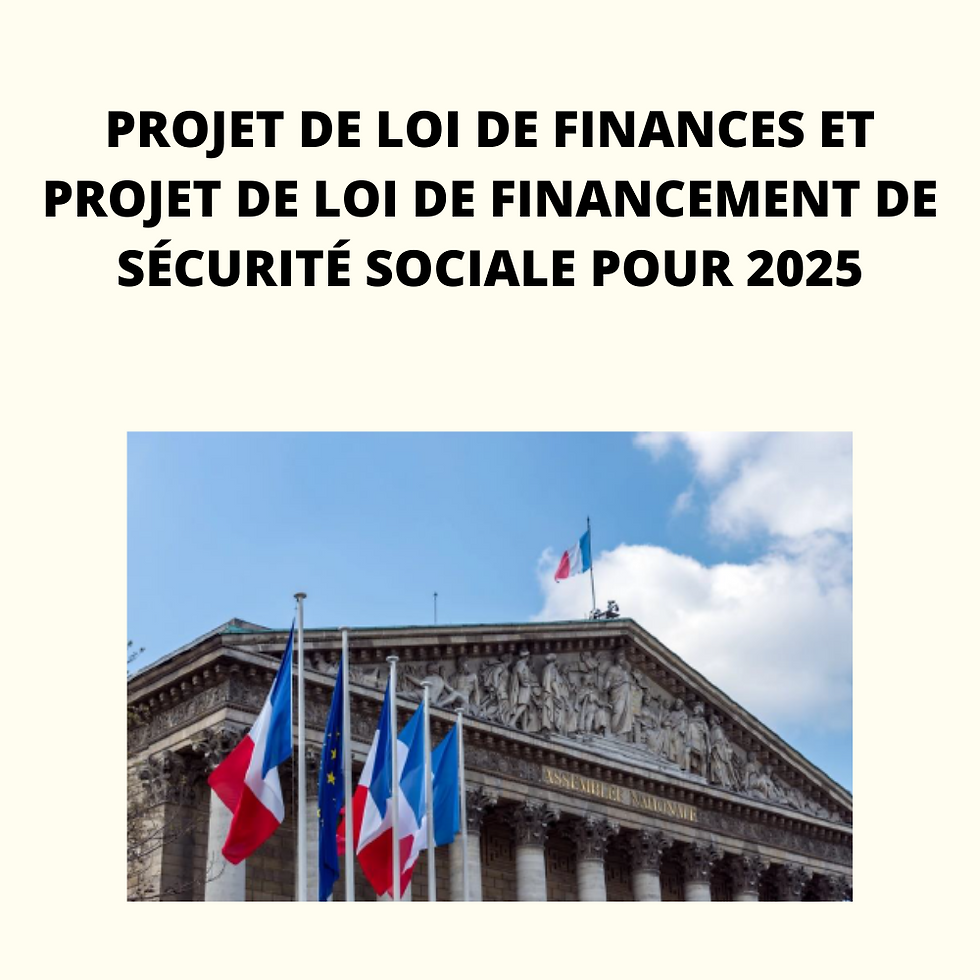 Projet de loi de finances et projet de loi de financement de sécurité sociale pour 2025