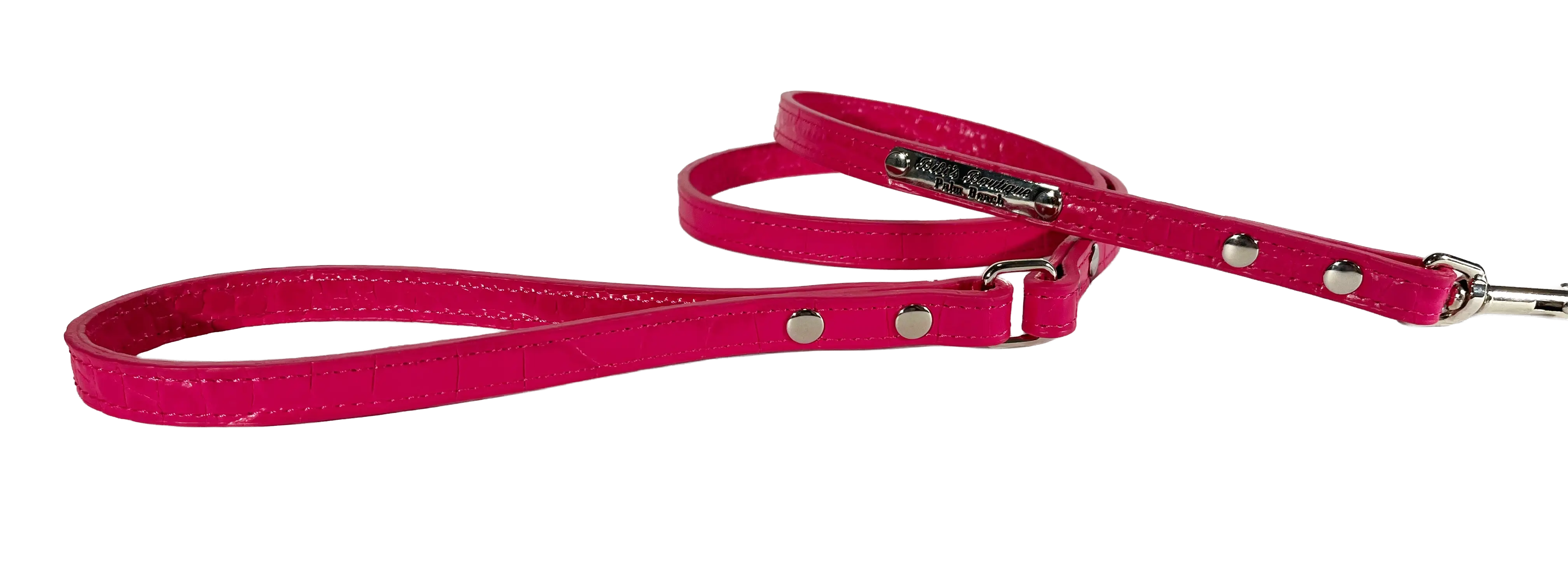 Fuchsia Croc Leash