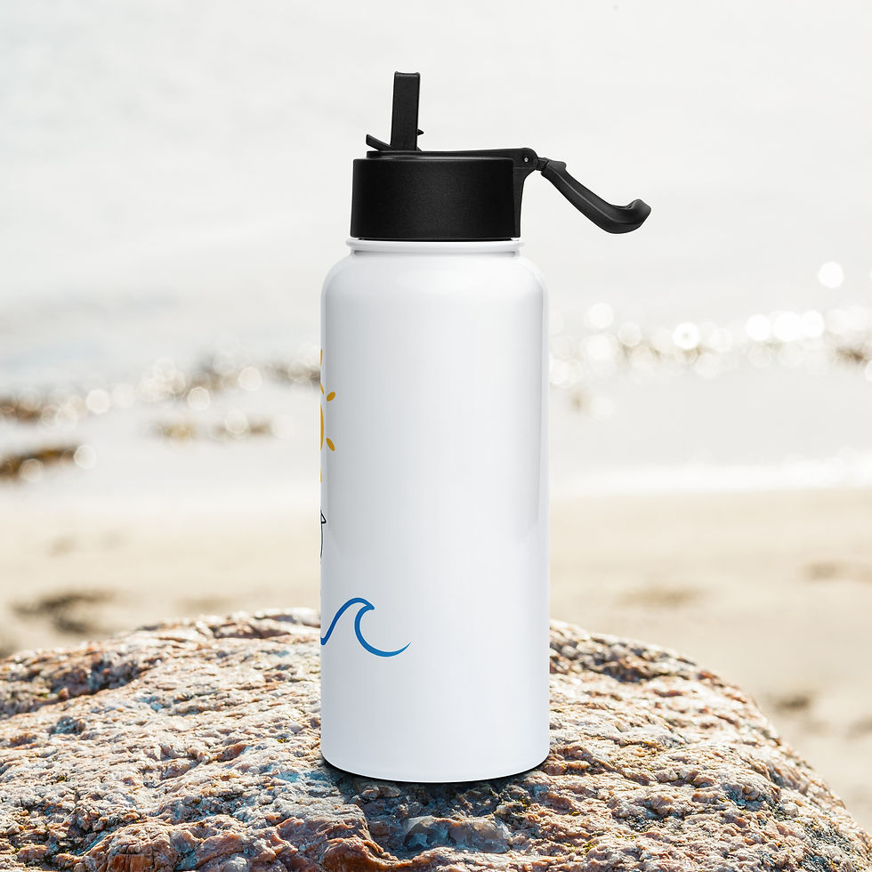Thumbnail: Stainless steel water bottle with a straw lid