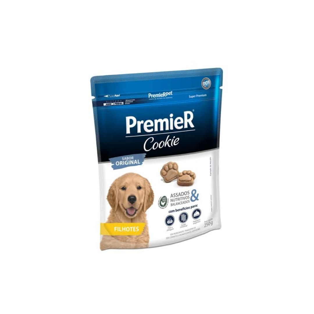 Biscoito Premier cookie para cães filhotes porte médio e grande sabor frango