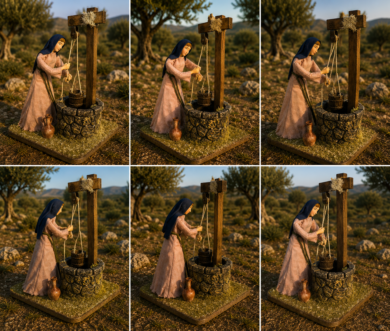 POZO TRANDICIONAL DE AGUA CON MUJER FIGURA DE MOVIMIENTO