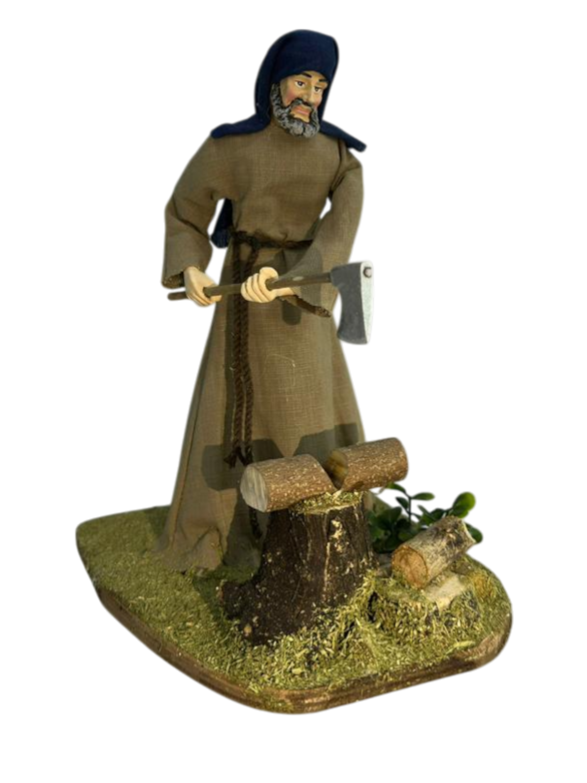 LEÑADOR CON HERRAMIENTA TRADICIONAL FIGURA DE MOVIMIENTO