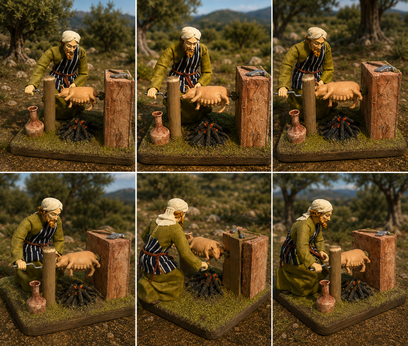 COCINERO DE CERDO ASADO FIGURA DE MOVIMIENTO