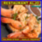 SALMON STEAK + GARLIC PRAWNS = 200 BAHT