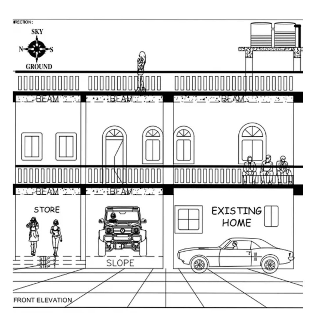 2d Elevation 2Rs/Sqft