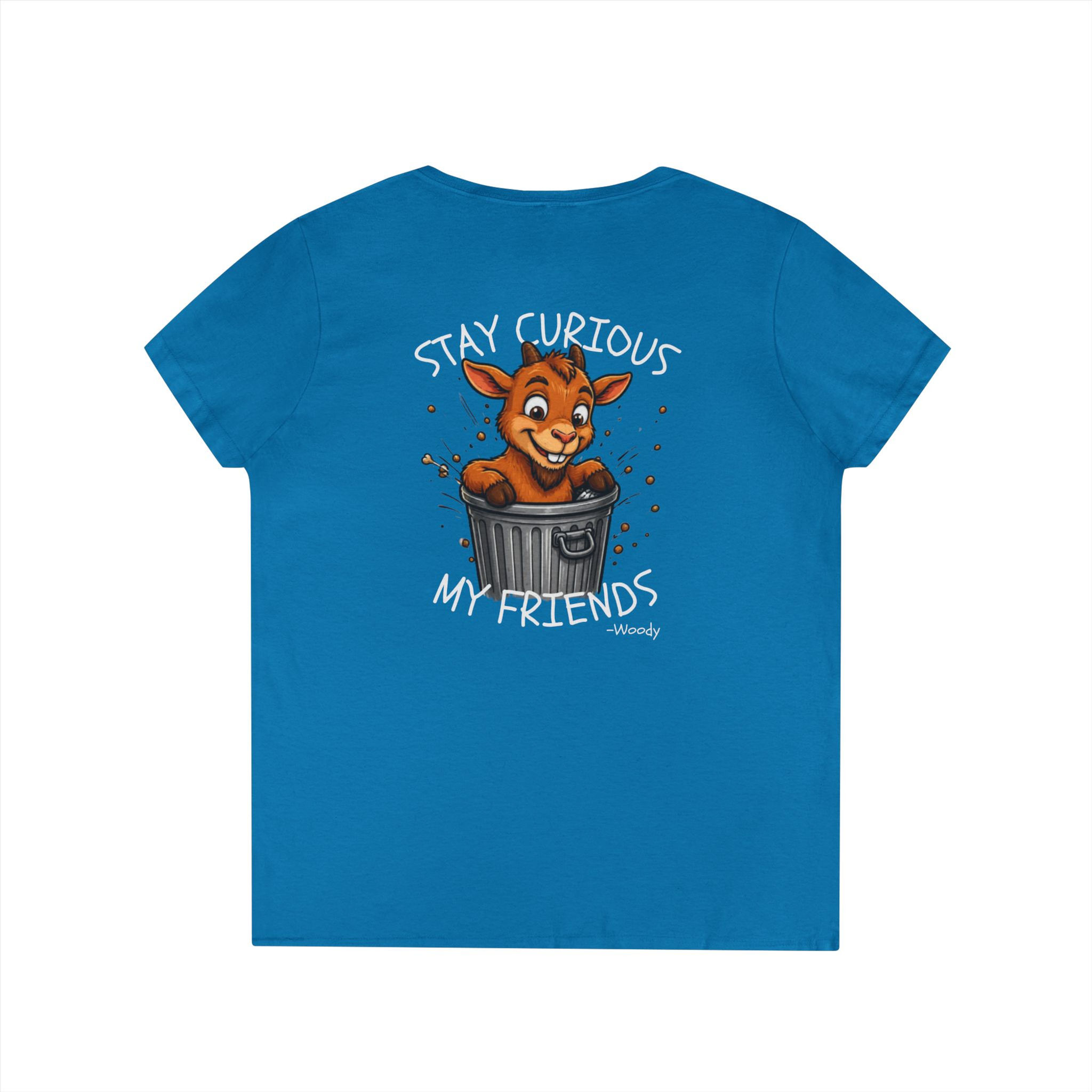 Stay Curious Kitten V-Neck Tee