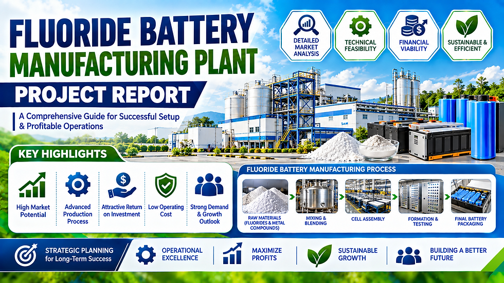 Fluoride Battery Manufacturing Plant Setup Cost 2026: Growth Opportunities & Industry Trends