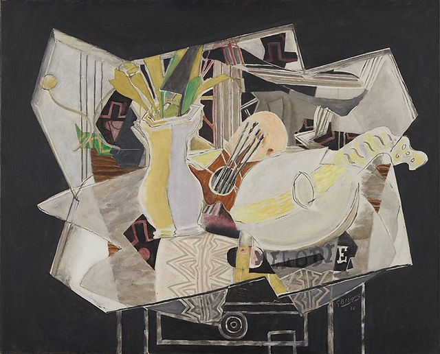 Vase, Palette, and Mandolin