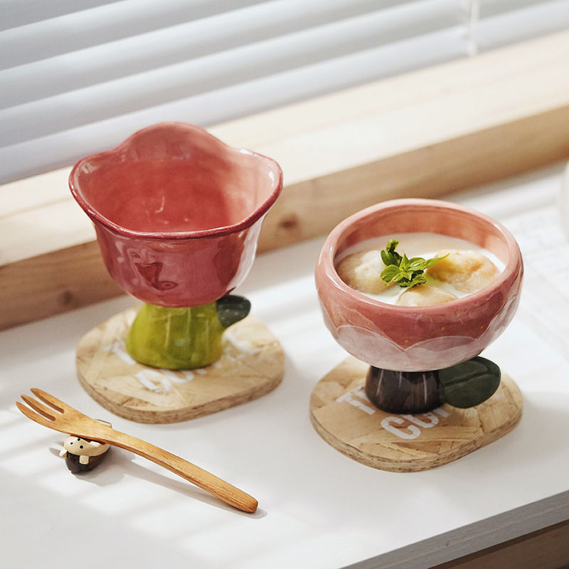 Flower Shaped Handmade Ceramic Fruit Salad Bowl