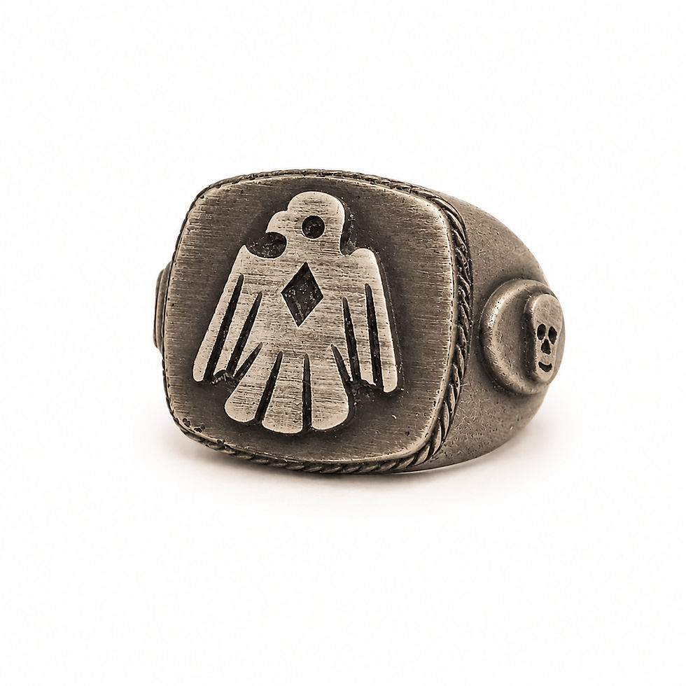 Thumbnail: Thunderbird Skull Ring - Brass