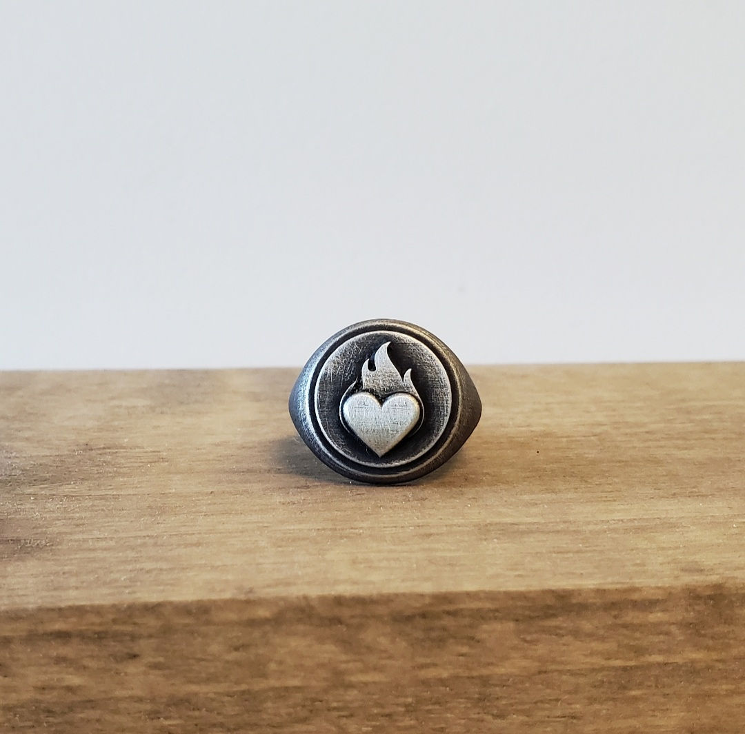 SACRED HEART SIGNET RING