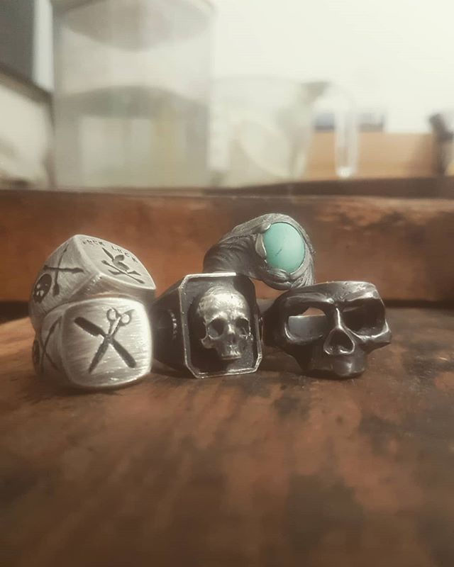 Thumbnail: Catacomb Skull Ring - Oxidized Silver