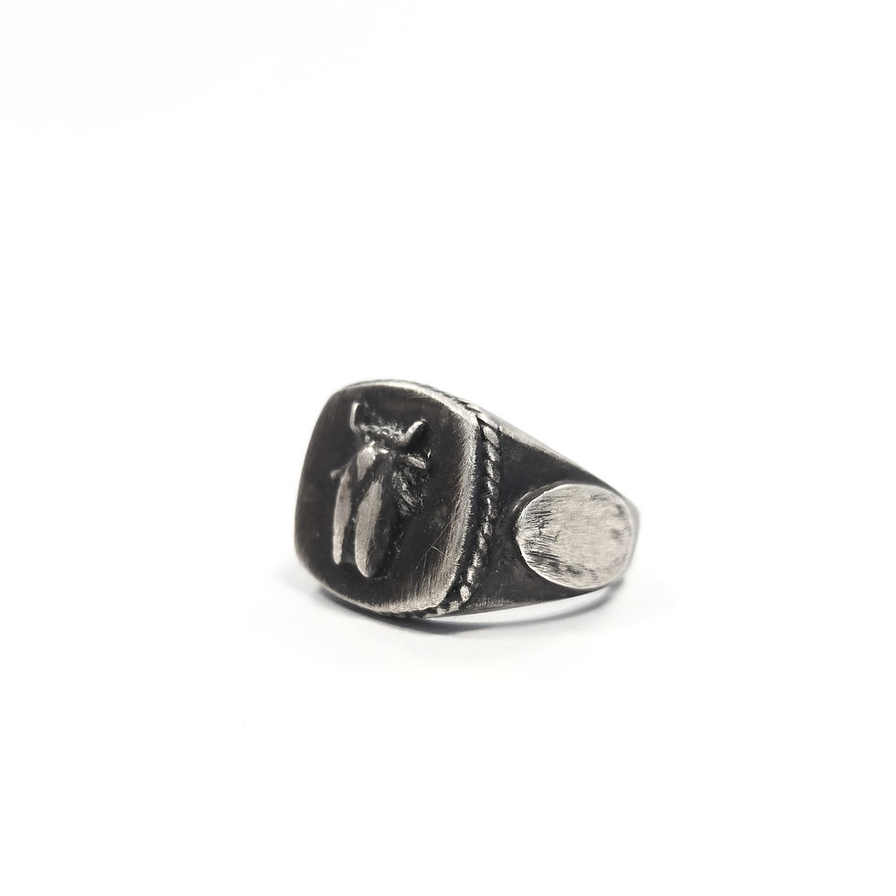 Thumbnail: *SAMPLE* Cicada Skull Signet Ring - Silver