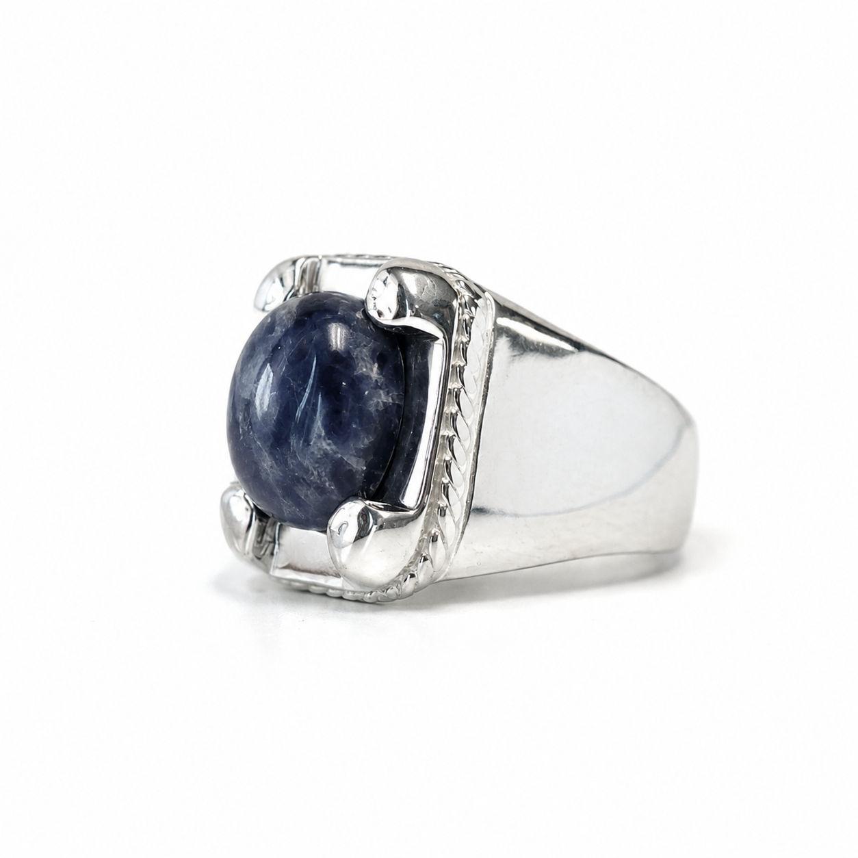 *SAMPLE*  Sterling Silver Boho Signet Ring w Gems