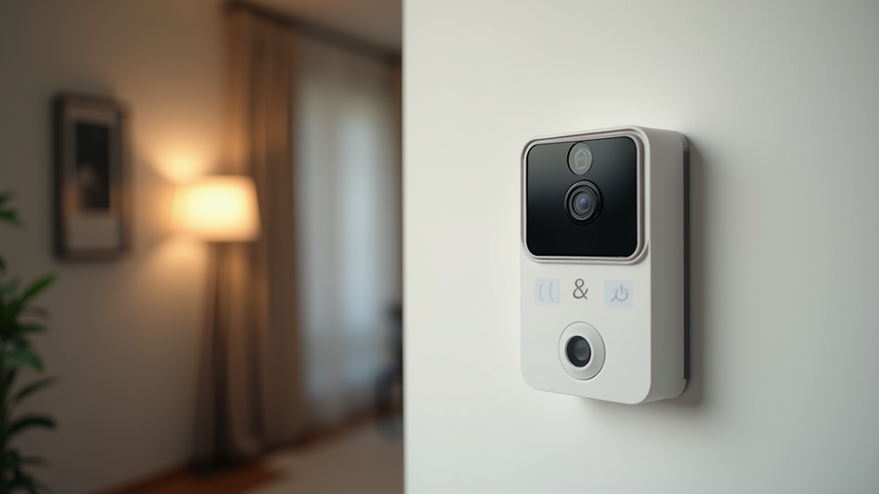 Eye-level view of a modern home security panel mounted on a wall
