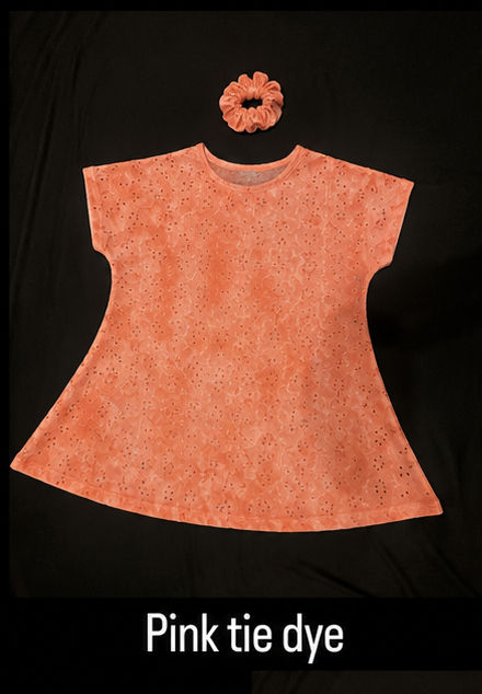 Thumbnail: Pink Tye Dye Eyelet Tops