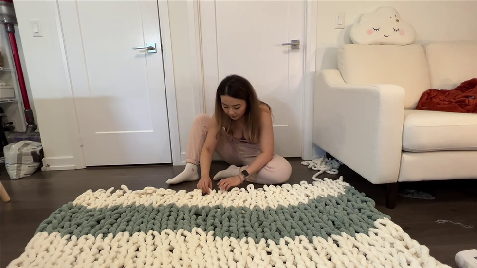 縮圖：Handknit chunky blankie