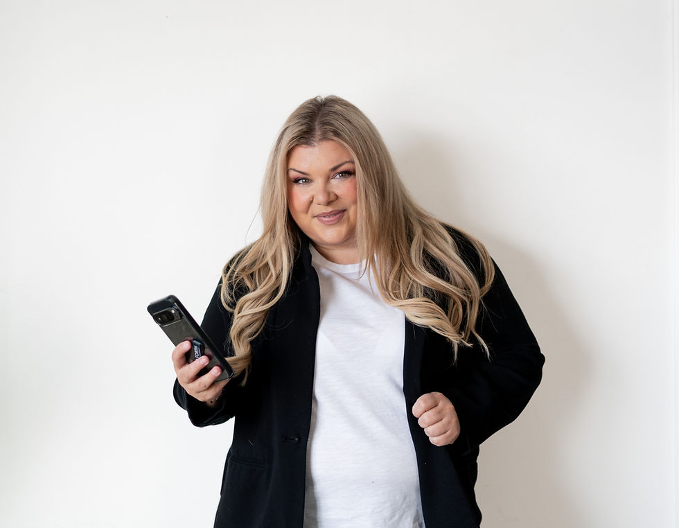 Girl on Cell Phone Managing social media