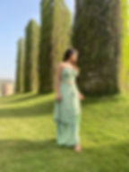 Thumbnail: Corset with draped dhoti and panel drape 