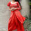 Thumbnail: Orange dhoti panel with structure blouse