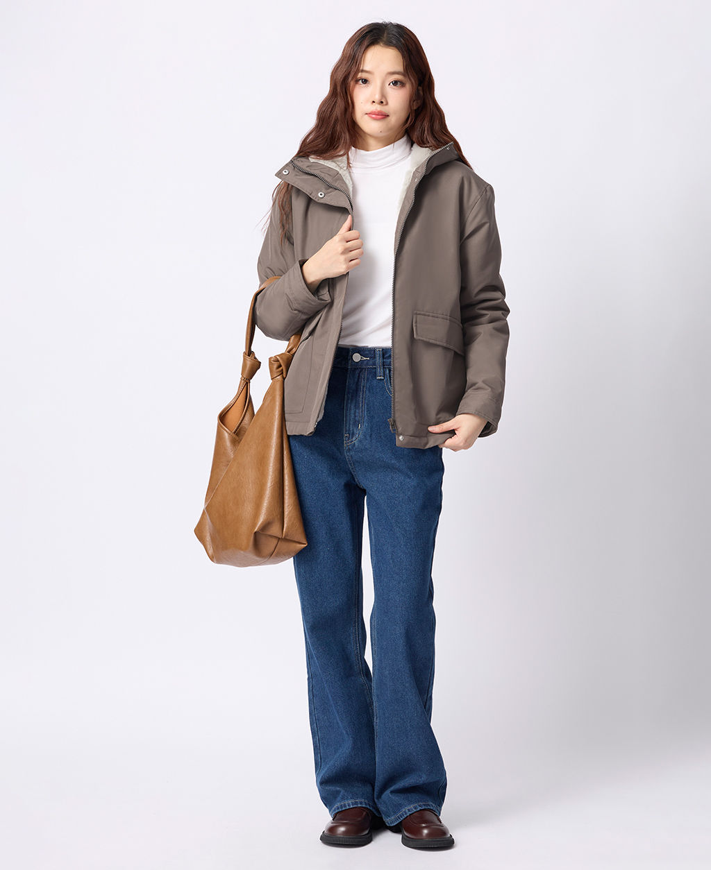 防風絨毛雙口袋外套