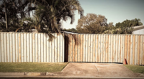 Pine paling fence