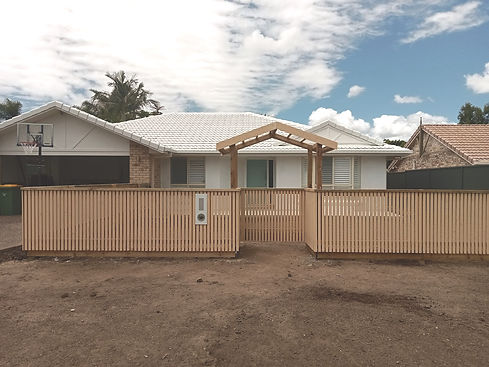 Timber picket fence