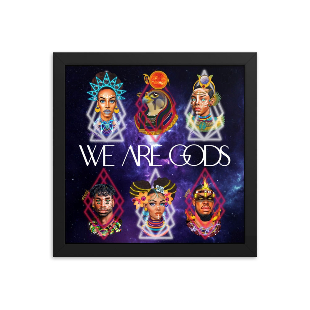 WE ARE GODS COSMIC Framed poster