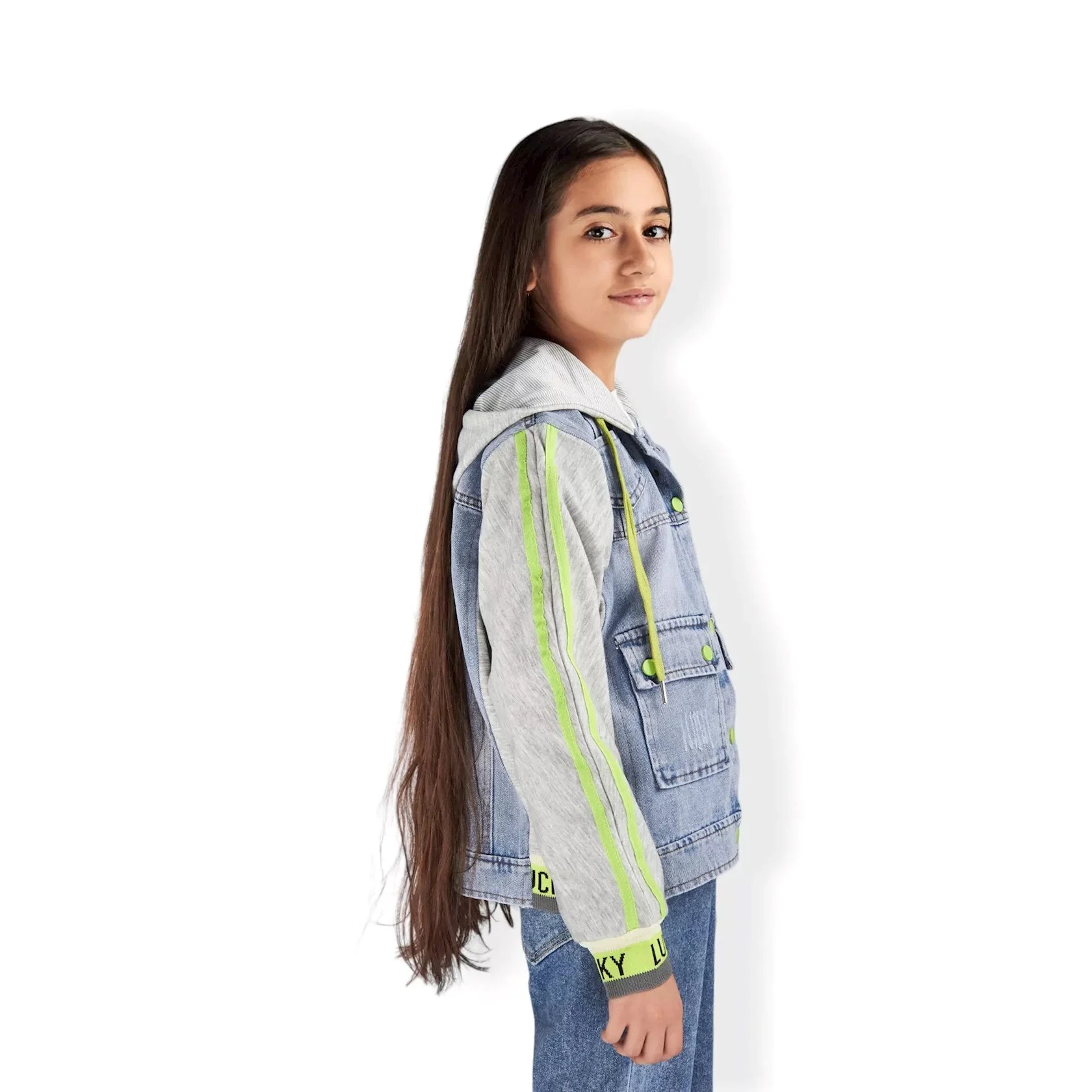 Qızlar üçün cins gödəkçə Papito Kids 2LU311, mavi, pambıq/laykra