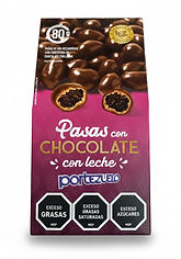 PORTEZUELO - Pasas con chocolate con leche 80gr