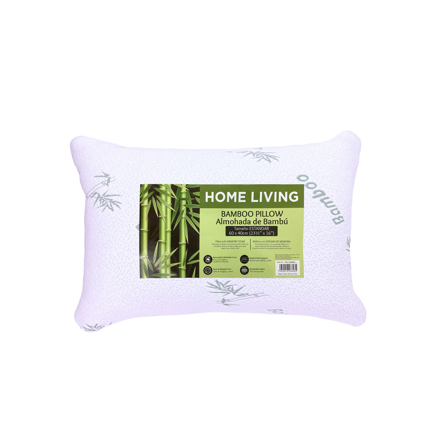 Travesseiro de bambu 60x40cm