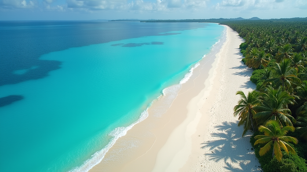 High angle view of Cap Cana's stunning coastline