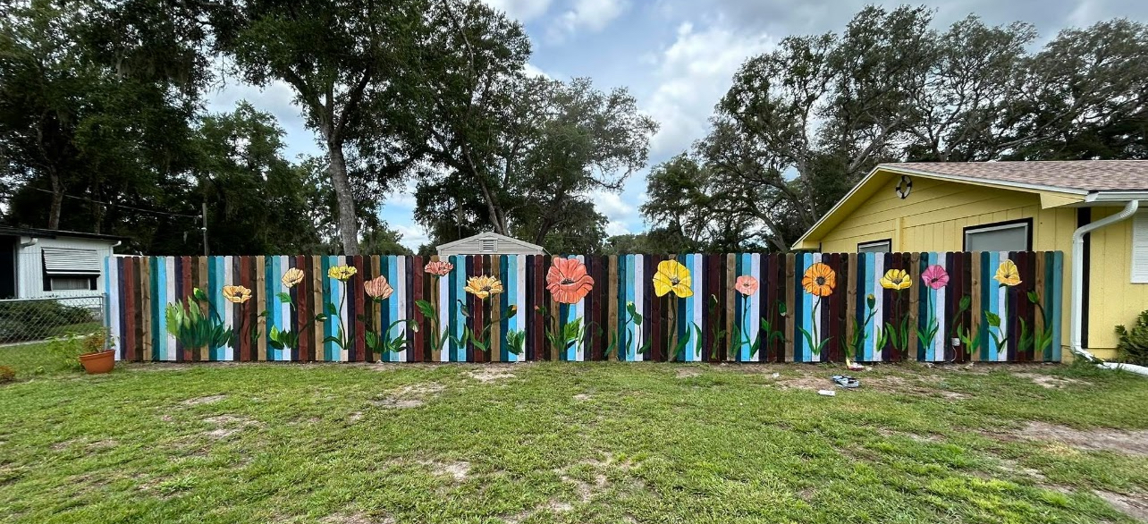 wooden fence stained Mural